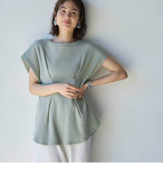 【RONEL】タックワッフルフレンチスリーブカットソー