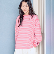 【WEB限定】USAコットンレトロボーダーTシャツ