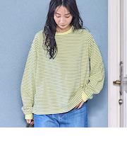 【WEB限定】USAコットンレトロボーダーTシャツ