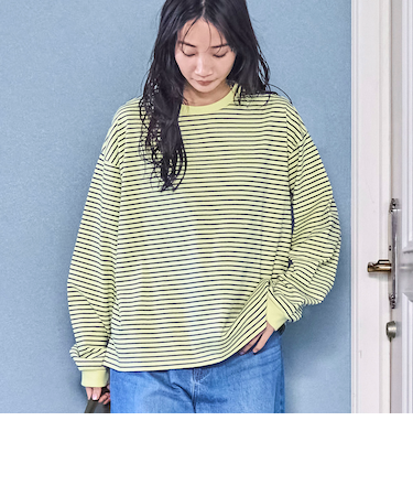 【WEB限定】USAコットンレトロボーダーTシャツ