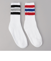 【お得な２足セット】Railroad sock　ラインクルーソックス