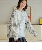 SunnySports別注ハートチビ刺繍ロングスリーブTシャツ