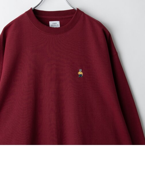 ワンポイントベア刺繍裏毛スウェット