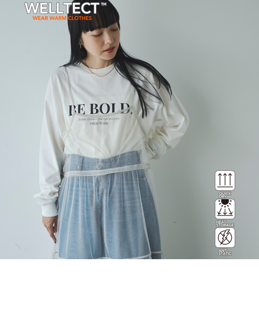 【WELLTECT】天竺ロゴプリントロングスリーブTシャツ