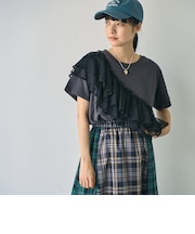 【WEB限定】チュールドッキングハーフスリーブTシャツ