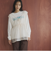 オーガンジーベストセットロゴTシャツ