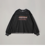 チュールレイヤードロゴプリント裏毛スウェット