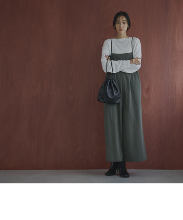 【2セットアイテム】ロングスリーブT&ギャザーサロペット