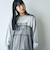 天竺ロゴプリントチュールドッキングロングスリーブTシャツ