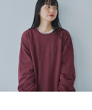 アソートロゴ刺繍裏毛クルーネックスウェット