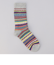 【H FOOT WEAR（エイチ フットウェア）】フェアアイルジャガードクルーソックス（新色追加）