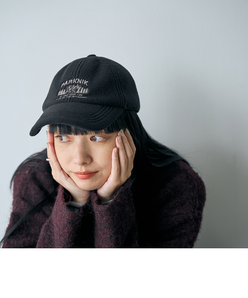 ＜PARKNIK＞フリースロゴ刺繍キャップ