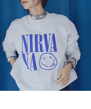 ROCK STANLEY（ロックスタンレー）別注　NIRVANA／プリントスウェット（ライトグレー）