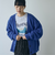 起毛アゼ編みVネックニットカーディガン