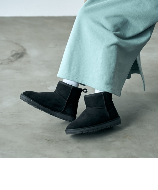 ＜Parknik＞フェイクムートンショートブーツ