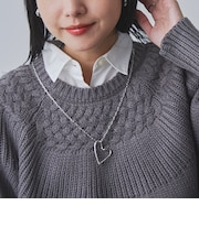 ロングチェーンハートモチーフネックレス