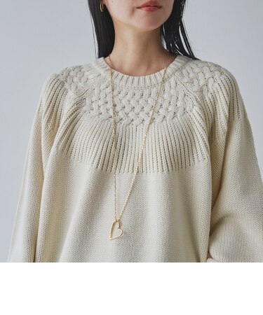 ロングチェーンハートモチーフネックレス