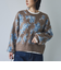 【ふんわりルーズなイマドキニット】ニュアンスフラワージャガードニット