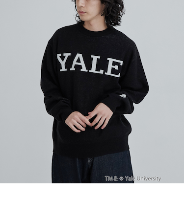 YALE別注ロゴクルーネックニット