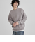 【洗える】ダブルフェイスクルーネックモールニット