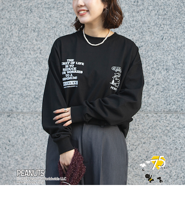 PEANUTS(ピーナッツ)×coen 天竺ロングスリーブＴシャツ