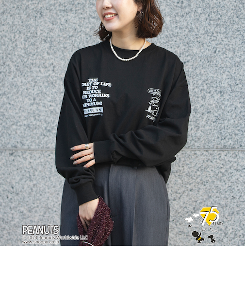 PEANUTS(ピーナッツ)×coen 天竺ロングスリーブＴシャツ
