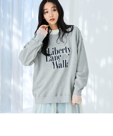 裏毛ロゴスウェット＆袖シアーロンＴセット