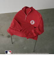 【1枚で着映え】MLB別注ワンポイントロゴハーフジップニット
