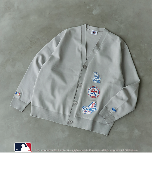 MLB別注　ワッペンVネックカーディガン