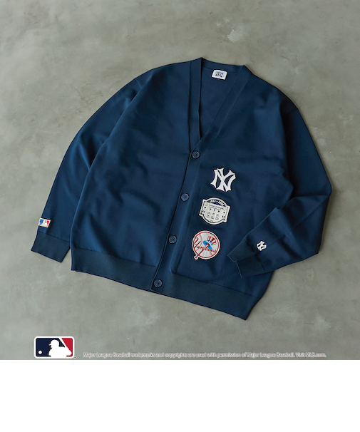 MLB別注　ワッペンVネックカーディガン