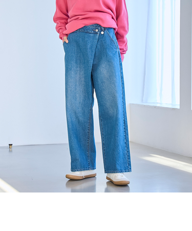 【脱ベーシック】デニムラップバギーパンツ