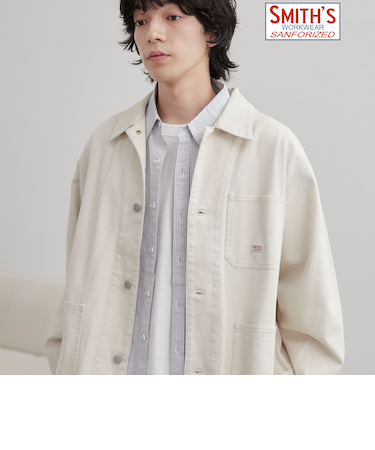 SMITH’S（スミス）別注カバーオールジャケット（オフホワイト／ブラック）