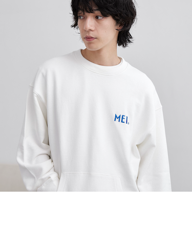 MEI（メイ）別注 裏毛ロゴクルーネックスウェット