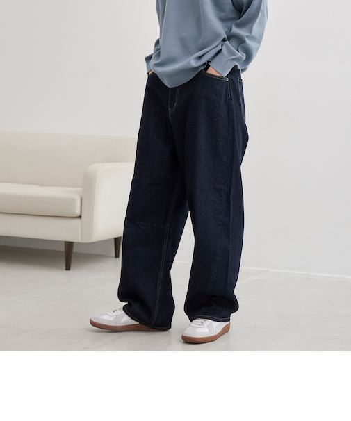 【C.DENIMS】リラックスカーブデニムパンツ