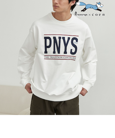Penneys（ぺニーズ）別注クリアコットンロゴプリントスウェット