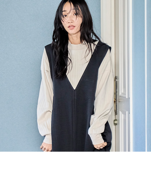 リピロンT / ワイドリブロングスリーブTシャツ