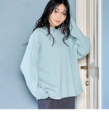 リピロンT / ワイドリブロングスリーブTシャツ