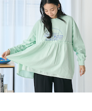 布帛ドッキングロゴプリントロンT