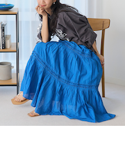 MARKET（マーケット）タック ティアード スカート