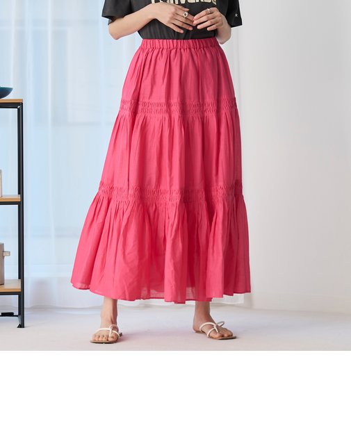 MARKET（マーケット）タック ティアード スカート