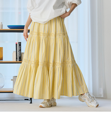 MARKET（マーケット）タック ティアード スカート