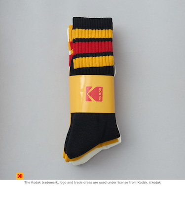 ＜お得な３足セット〉【Kodak/コダック】ラインソックス