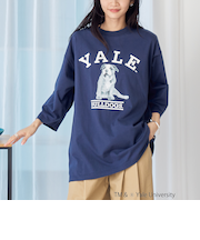 YALE別注 アソートプリント 半端袖 ビッグTシャツ　