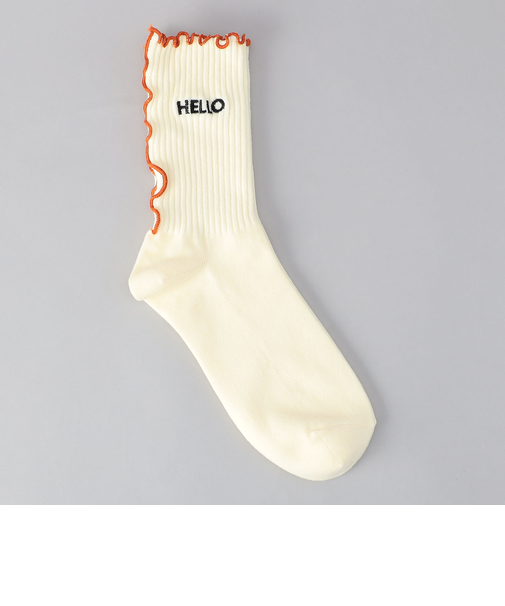 【再入荷・新色登場】配色メロー ロゴ刺繍 リブソックス