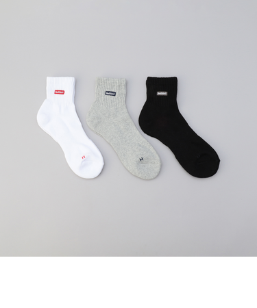 【３足セット】Healthknit（ヘルスニット）ワンポイントロゴソックス