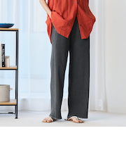 ピグメント リブ イージーワイドパンツ