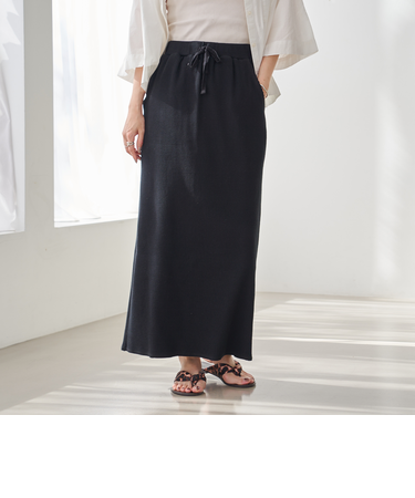 ピグメント リブ イージーナロースカート