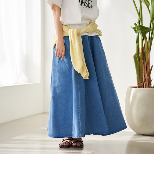 【WEB限定】Dickies（ディッキーズ）イージーフレアスカート（デニム）