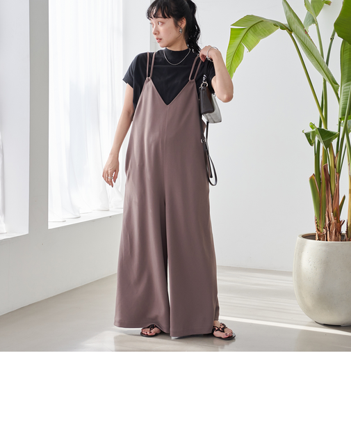 イージービューティ カットジョーゼット サロペット