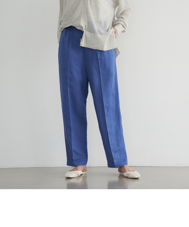 接触冷感リネンレーヨンテーパードパンツ（WEB限定サイズ）